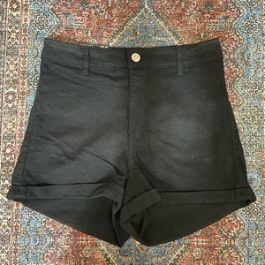 H&M Black High-Waisted Shorts